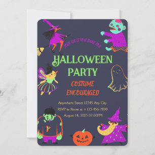 Invitación a la fiesta de Halloween de Neon Spooky