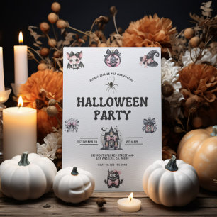 Invitación a la fiesta de Halloween de niños negro