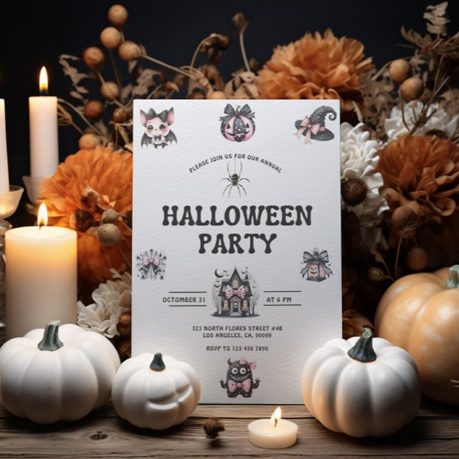 Invitación a la fiesta de Halloween de niños negro (Subido por el creador)