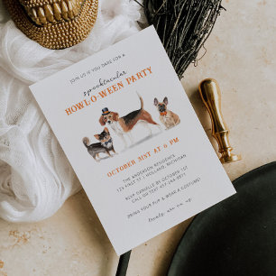 Invitación a la fiesta de Halloween de perros Spoo