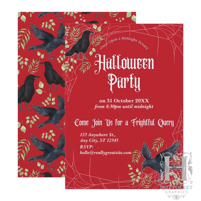 Invitación a la fiesta de Halloween de Raven en ro (Subido por el creador)