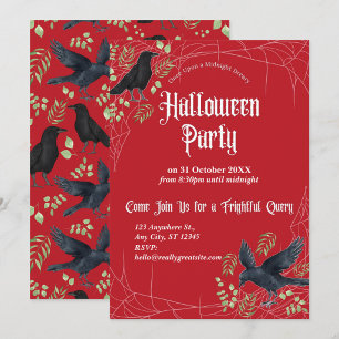 Invitación a la fiesta de Halloween de Raven en ro