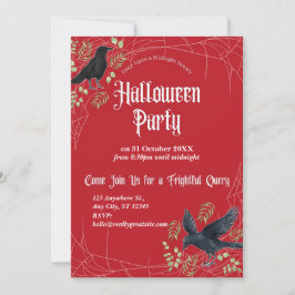 Invitación a la fiesta de Halloween de Raven en ro