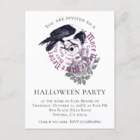 Invitación a la fiesta de Halloween de Raven Gótic