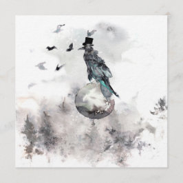 Invitación a la fiesta de Halloween de Raven Moon