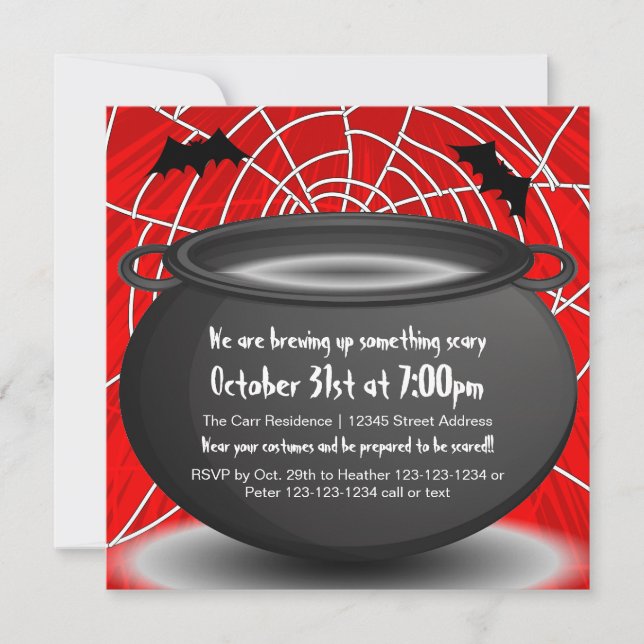 Invitación a la fiesta de Halloween de Red Web & B (Anverso)