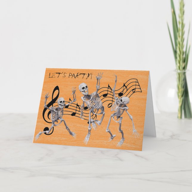 Invitación a la fiesta de Halloween de Skeleton Da (Anverso)