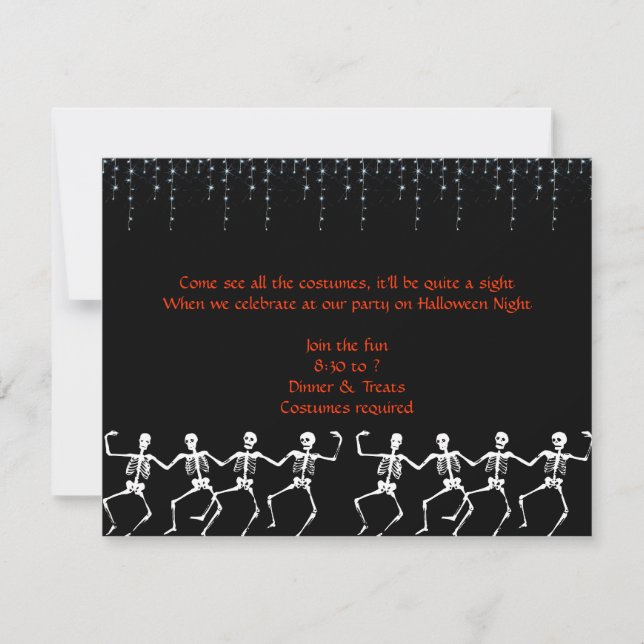 Invitación a la fiesta de Halloween de Skeleton Da (Anverso)