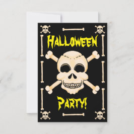 Invitación a la fiesta de Halloween de Skull & Cro