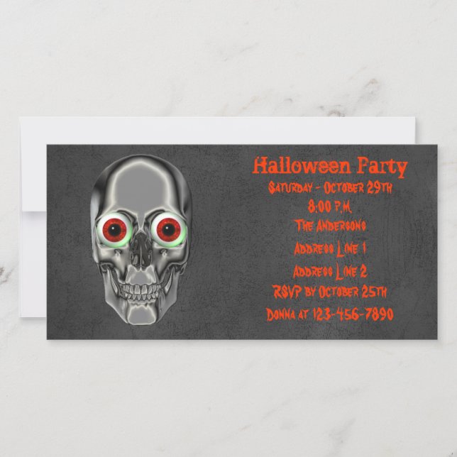 Invitación a la fiesta de Halloween de Skull Eyeba (Anverso)