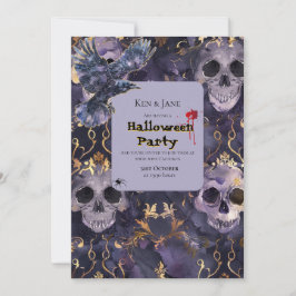 Invitación a la fiesta de Halloween de Skulls & Ra