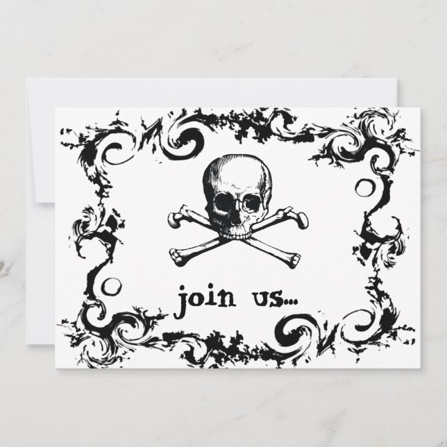 Invitación a la fiesta de Halloween de Skulls y Sp (Anverso)