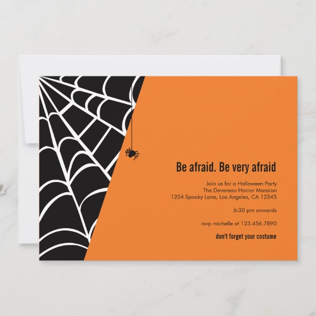 Invitación a la fiesta de Halloween de Spider Spid (Anverso)