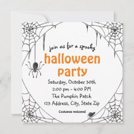 Invitación a la fiesta de Halloween de Spider Spoo