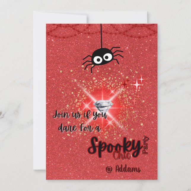 Invitación a la Fiesta de Halloween de Spooky Chic (Anverso)