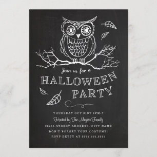 Invitación a la fiesta de Halloween de Spooky Owl