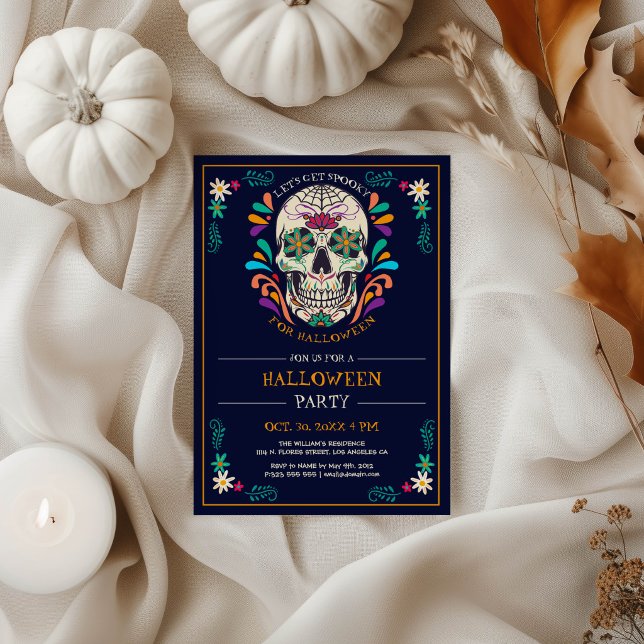 Invitación a la fiesta de Halloween de Sugar Skull (Subido por el creador)