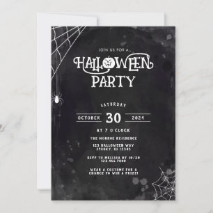 Invitación a la fiesta de Halloween de telaraña