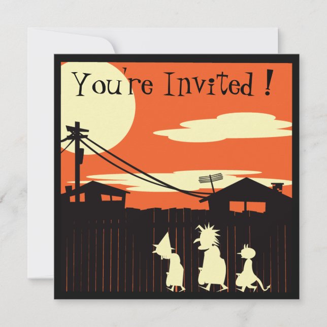 Invitación a la fiesta de Halloween de Trick O Tra (Anverso)