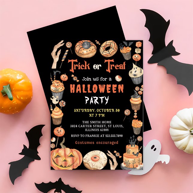 Invitación a la fiesta de Halloween de Trick or Tr (Subido por el creador)
