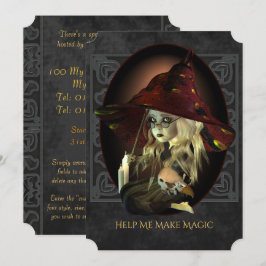 Invitación a la fiesta de Halloween de Triste Bruj