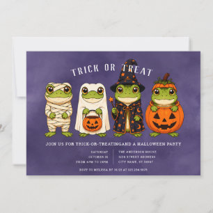 Invitación a la fiesta de Halloween de truco o tra