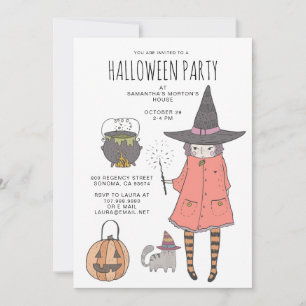 Invitación a la fiesta de Halloween de un chico br