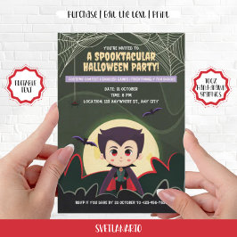 Invitación a la fiesta de Halloween de un niño peq