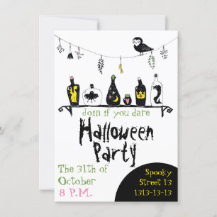 Invitación a la fiesta de Halloween de una chica l