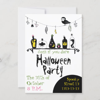 Invitación a la fiesta de Halloween de una chica l