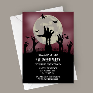 Invitación a la fiesta de Halloween de Zombie Hand