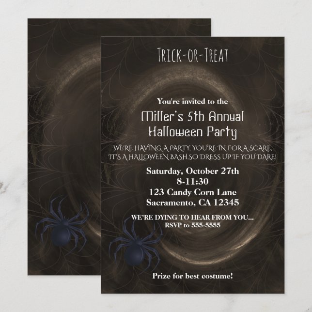 Invitación a la fiesta de Halloween del Abismo de  (Anverso / Reverso)