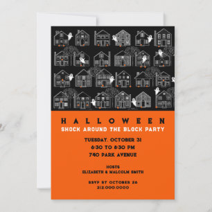 Invitación a la fiesta de Halloween del barrio