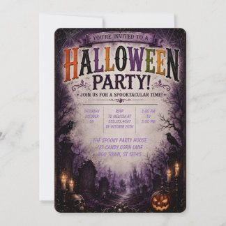 💜 Invitación a la fiesta de Halloween del bosque