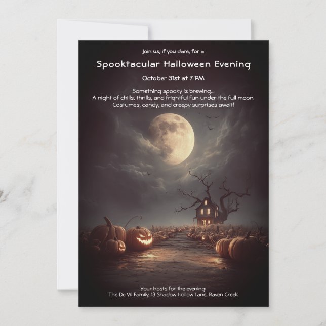 Invitación a la Fiesta de Halloween del Campo de C (Anverso)