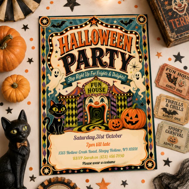 Invitación a la fiesta de Halloween del carnaval v (Subido por el creador)