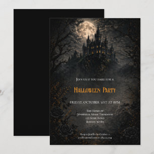 invitación a la fiesta de Halloween del castillo e