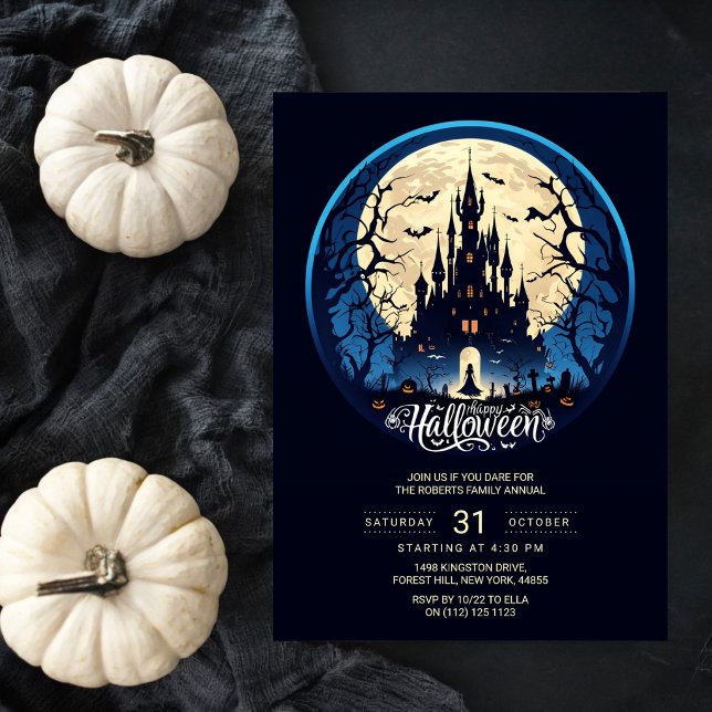 Invitación a la fiesta de Halloween del castillo e (Subido por el creador)