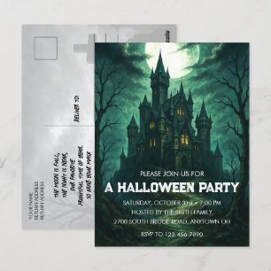 Invitación a la fiesta de Halloween del castillo e