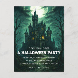 Invitación a la fiesta de Halloween del castillo e