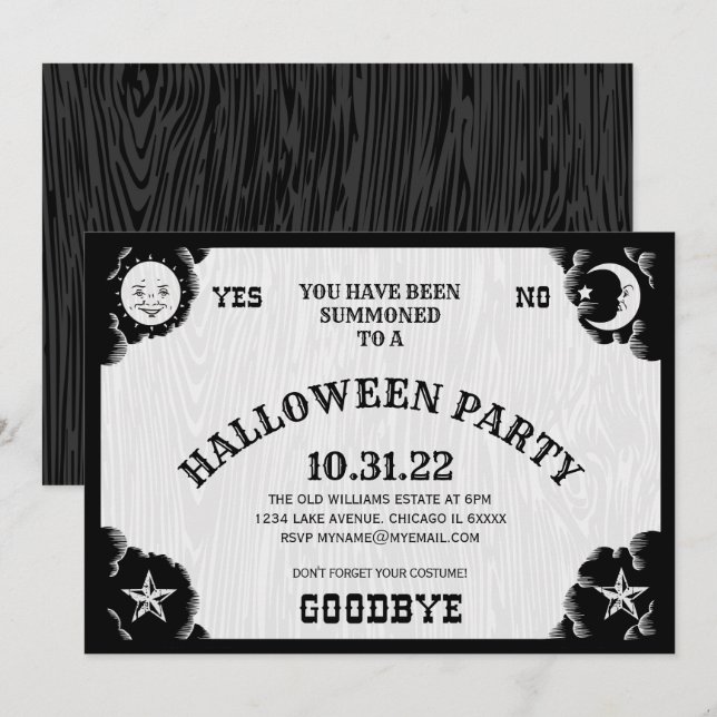 Invitación a la fiesta de Halloween del Consejo de (Anverso / Reverso)