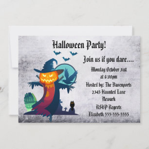 Invitación a la fiesta de Halloween del espantapáj