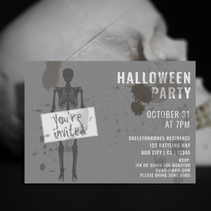 Invitación a la fiesta de Halloween del esqueleto