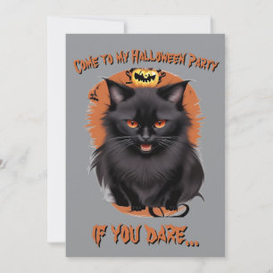 Invitación a la fiesta de Halloween del gato negro