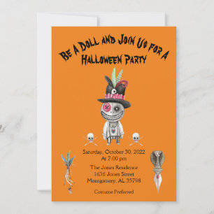 Invitación a la fiesta de Halloween del naranja Bo