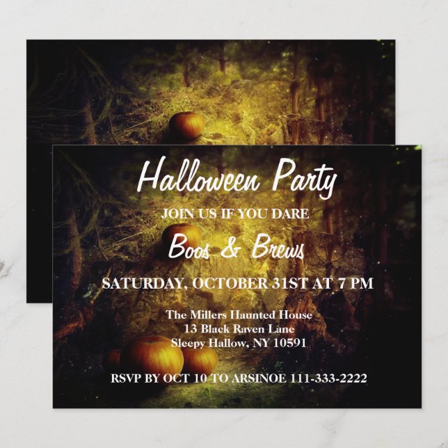 Invitación a la fiesta de Halloween del parche de  (Anverso / Reverso)
