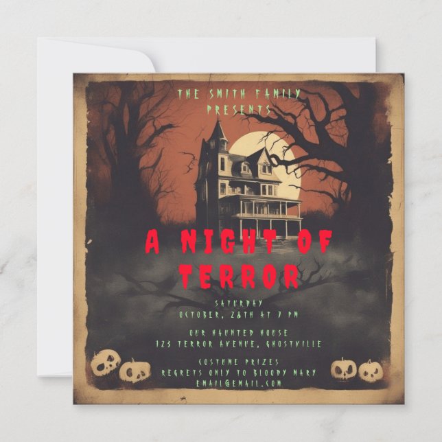 Invitación a la fiesta de Halloween del Poster de  (Anverso)