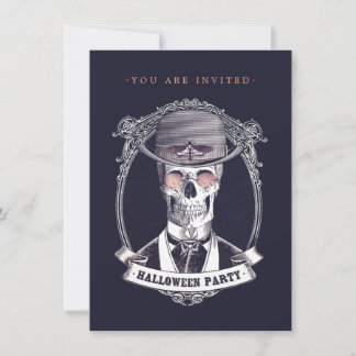 Invitación a la fiesta de Halloween del Skeleton d