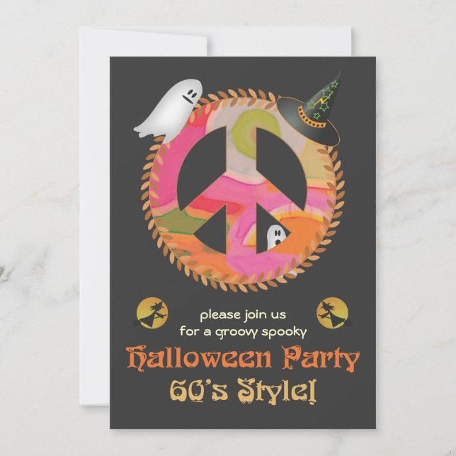 Invitación a la fiesta de Halloween del tema de lo (Anverso)
