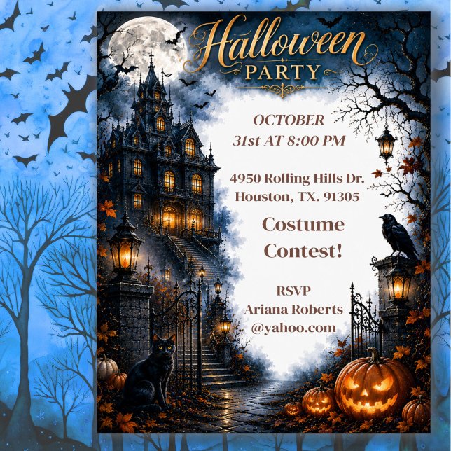 Invitación a la Fiesta de Halloween Embrujada a la (Subido por el creador)